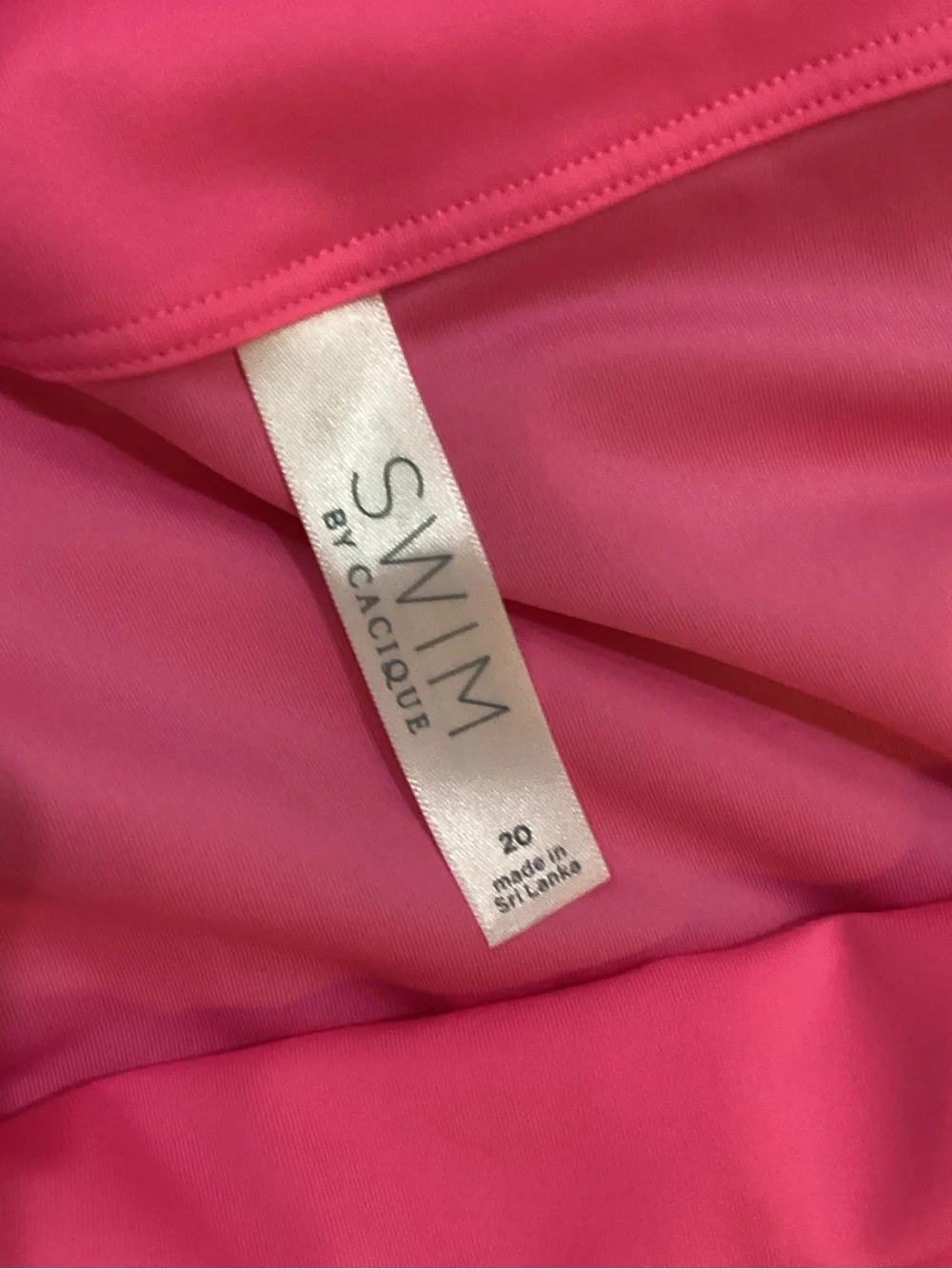 SWIM by Cacique Size 20 Hot Pink High Waisted Ruched Bikini Bottom Plus Size